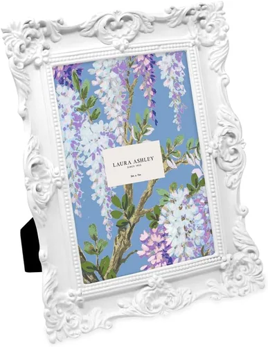Miniatura 29 de Laura Ashley - Marco de fotos de 5 x 7 pulgadas, de resina texturizada y elaborada a mano, con caballete y gancho para mesa y pared, con diseño Negro