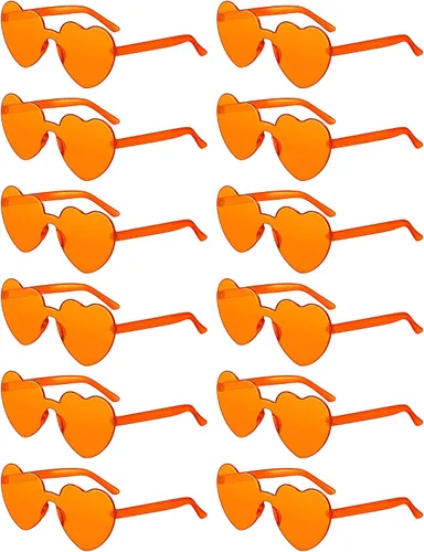 Photect 12 pares de gafas de sol de corazón coloridas gafas de sol de corazón gafas de sol para fiesta
