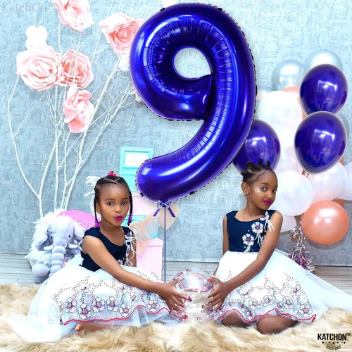 Miniatura 645 de KatchOn, Globo grande azul número 2 de 40 pulgadas Decoraciones de cumpleaños de Baby Shark para niño de 2 años Globo azul número 2 Globo