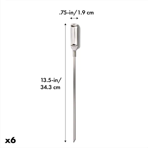Miniatura 9 de OXO Good Grips Herramientas para Parrilla, Pinchos de Acero Inoxidable para Parrilla - Juego de 6