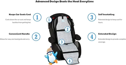 Miniatura 2 de Cool Carats Almohadilla de enfriamiento para asiento de automóvil para bebés, niños pequeños y niños, almohadilla de enfriamiento cómoda y duradera