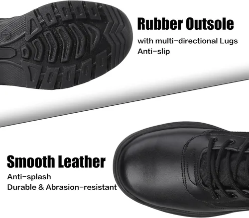 Miniatura 4 de QUNLON Botas militares tácticas para hombre, con cremallera lateral, ligeras, 8 pulgadas, botas de motocicleta de combate militar para trabajo