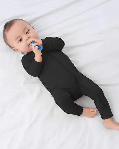 Miniatura 6 de GUISBY Mameluco sin pies para bebé, pijama de rayón con cremallera de 2 vías con manga larga