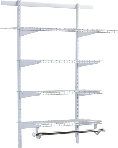 Miniatura 2 de Rubbermaid Configurations Kit de Armario Personalizado Deluxe de 3-6 Pies, Estantería de Alambre Metálico Ajustable, Acabado Blanco, Sistema