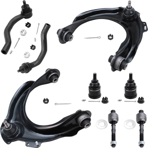 Miniatura 343 de Detroit Axle - Kit de brazos de control de extremo delantero de 8 piezas para Dodge Dakota 00-04, Durango 00-03, 4 brazos de control superior e