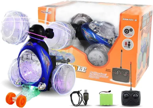 Miniatura 7 de Coche acrobático multifunción recargable Invincible Tornado Twister de Haktoys HAK101, con luces LED y música