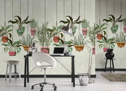 Miniatura 4 de CONCORD WALLCOVERINGS ™ 382661 - Papel tapiz floral para cestas de flores de dormitorio, verde marrón y amarillo, 62.6 pulgadas de ancho x 110