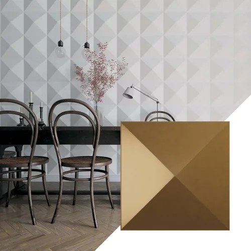 Miniatura 21 de Ekena Millwork 11 7/8 pulgadas de ancho x 11 7/8 pulgadas de alto Sellek EnduraWall Decorativo Panel de pared 3D, dorado