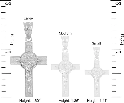 Miniatura 3 de Plata de ley 925St Benedict Crucifijo Cruz encanto colgante 160