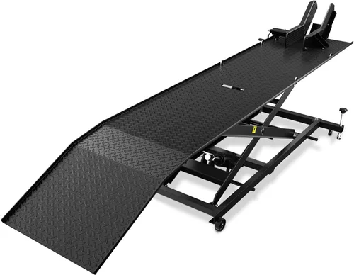 Miniatura 10 de DNA Motoring - Soporte elevador de tijera de acero para moto y ATV, con sillín y almohadilla de goma, 2 en 1, 1100 libras (500 kg), rango