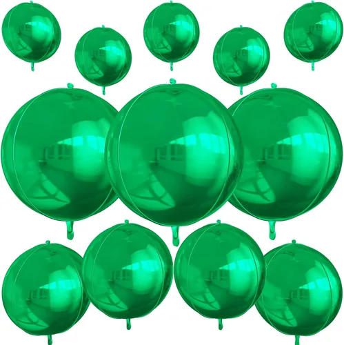 Miniatura 34 de 12 globos redondos de aluminio azul marino, globos de helio 4D de 22 pulgadas, 15 pulgadas, 10 pulgadas, globo de aluminio azul metálico