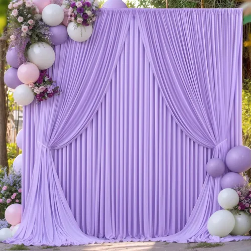 Miniatura 24 de Paneles de cortinas de fondo negras de 10 pies x 10 pies para fiestas, fiestas de cumpleaños, sin arrugas, cortinas de telón de fondo de tela