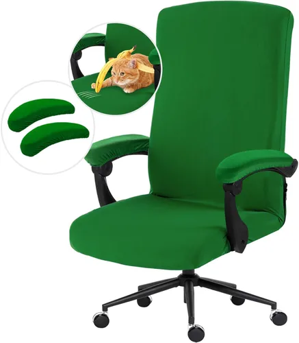 Miniatura 15 de Fundas elásticas para asiento de silla de oficina de escritorio - Funda universal de spandex para silla de computadora - Fundas removibles lavables