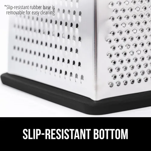 Miniatura 6 de GORILLA GRIP XL Rallador de queso de 4 lados con contenedor, ralladores de caja de acero inoxidable 100% libres de BPA, triturador de queso