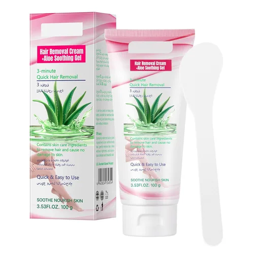 Miniatura 9 de Crema depilatoria para mujeres, crema depilatoria de aloe vera para áreas íntimas y áreas púbicas, depilación para cuerpo, piernas, brazos, axilas