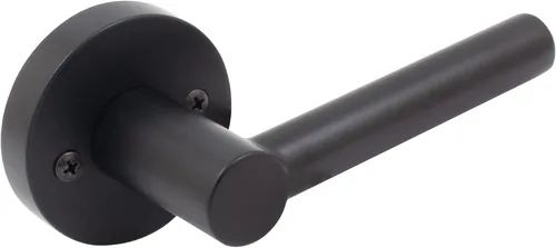 Stone Harbor Hardware Zurich - Manija de puerta con roseta redonda, pestillo simulado (sin giro), color negro mate Mate negro