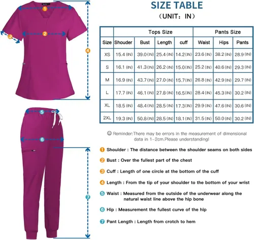 Miniatura 6 de niaahinn Conjunto de traje médico para mujer, moderno cuello en V + pierna con cordón, pantalones deportivos para enfermería médica (ceil, talla M)