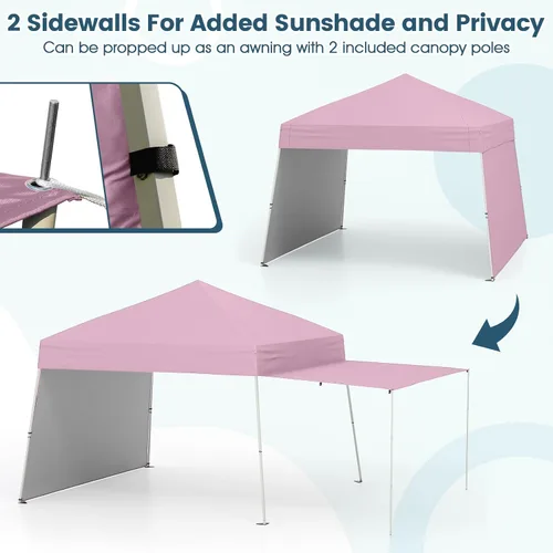 Miniatura 7 de Tangkula Toldo desplegable de 10 x 9.2 pies con paredes laterales, tienda de campaña para exteriores UPF50+ con 8 estacas, 4 cuerdas de viento