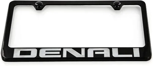 Miniatura 3 de GMC Denali - Marco para matrícula (2 agujeros/zinc, negro/ancho)