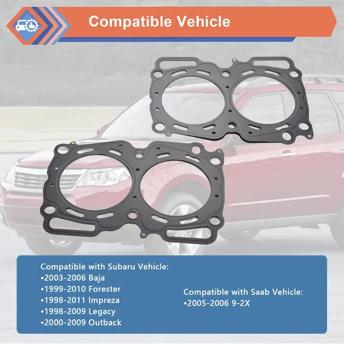 Miniatura 3 de 2 juntas de culata de motor MLS compatibles con Subaru Saab Vehicle 1998-2010 Baja Forester Impreza Legacy Outback, 2005-2006 9-2X, reemplazo #