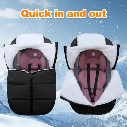 Miniatura 3 de Fairy Baby Funda de Asiento de Automóvil de Invierno para Bebés Carseat – Impermeable, Funda de Asiento de Automóvil Cálida para Bebé – Funda