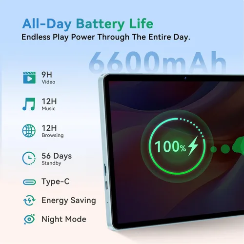 Miniatura 6 de SVITOO Tablet Android de 10 pulgadas, tableta Android 16 para niños y adultos, Octa-Core, 20 GB de RAM, 128 GB de almacenamiento, 1 TB expandible