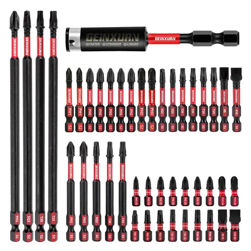 Miniatura 14 de GEINXURN Impact Tough - Juego de 23 brocas magnéticas mezcladas para destornillador, juego de puntas de destornillador de acero de aleación S2 con 1
