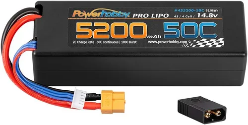 Miniatura 6 de Powerhobby 4s 5200mah 50c Lipo Battery W XT60 Plug Estuche rígido + adaptador