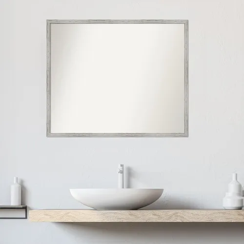 Miniatura 565 de Amanti Art Espejo de baño blanco para sobre el fregadero, 32 x 45 pulgadas, espejo de tocador rectangular blanco esbelto, marco de madera moderno