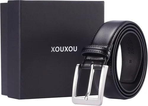 Miniatura 6 de XOUXOU Cinturones de Cuero Casuales para Hombre de Jeans Cinturón Clásico de Trabajo de Negocios de Vestir con Hebilla de Punta para Hombres