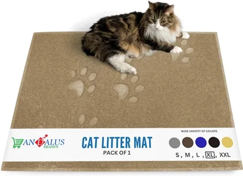 Miniatura 39 de Andalus Tapete Pequeño para Arena de Gatos, Paquete de 1 - Impermeable, Antideslizante y Fácil de Limpiar, Tapete para Caja de Arena de Gatos
