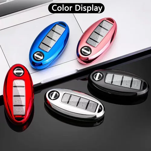 Miniatura 5 de para llavero de Nissan, funda de poliuretano termoplástico suave con protección de 360 grados, con llavero de cuero para Nissan Altima Maxima Murano