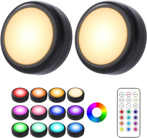 Miniatura 12 de Cadrim Luces de disco – LED que cambian de color, luces regulables debajo del gabinete con controles remotos inalámbricos para cocina (paquete de 1)