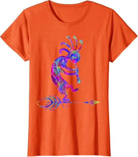 Miniatura 62 de Native American Kokopelli With Feather 2 - Camiseta Fan Fun, Negro, S