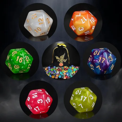 Miniatura 3 de QMay DND Juego de Dados - 25x7 (175 piezas) Dados Poliédricos Compatibles con Dungeons and Dragons D&D RPG MTG Juegos de Mesa. 25 juegos de 7 dados
