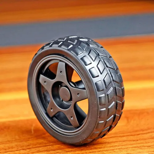 Miniatura 5 de 4PCS 2.559 in TT Motor Wheels Smart Car Chassis Robot Control remoto Ruedas de coche (negro)