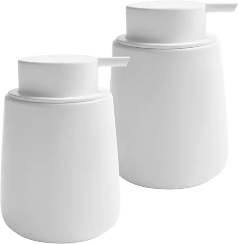 Miniatura 10 de Dispensador de jabón líquido de cerámica con bomba fácil de prensar, dispensador de líquido de mano para champú, baño, cocina, 12 onzas, 2