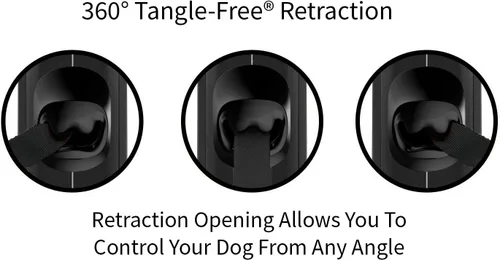 Miniatura 4 de TUG - Correa retráctil 360º para perros, libre de enredos, mango antideslizante, nailon resistente de 16 pies, freno de una sola mano, pausa