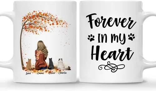 Miniatura 25 de Gossby Taza personalizada con texto en inglés "Being a Cat Mom", regalo personalizado para mujeres con diseño, nombre, raza de gato, cumpleaños, día