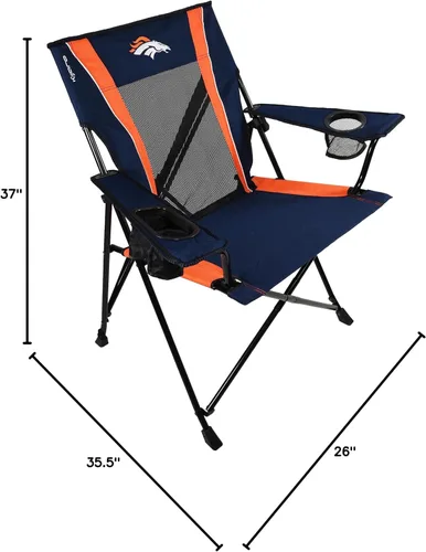 Miniatura 3 de Kijaro Silla plegable para ventilador deportivo, 26 pulgadas de largo x 35.5 pulgadas de ancho x 37 pulgadas de alto, Denver Broncos