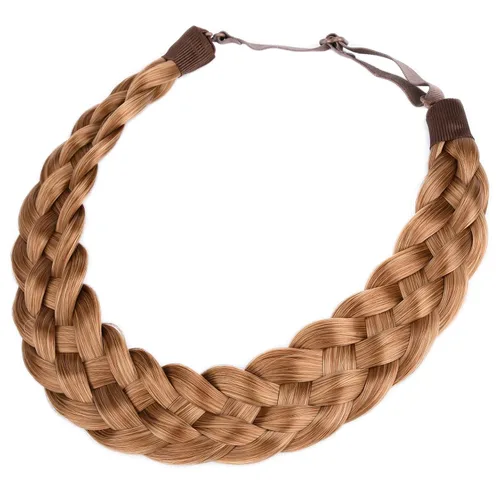 Miniatura 27 de Diadema clásica de cabello sintético trenzado de 5 hebras, trenzas gruesas y anchas, extensión de cabello con elástico para mujeres y niñas