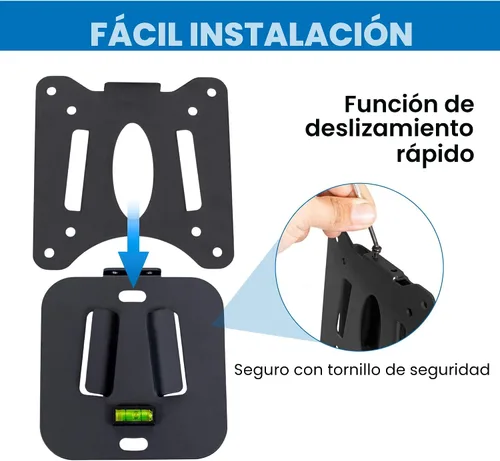 Miniatura 7 de Mount-It! MI-203 Soporte de pared fijo de perfil bajo para TV Se adapta a pantallas de 13 a 32 pulgadas VESA 75 x 75 y 100 x 100 Acero