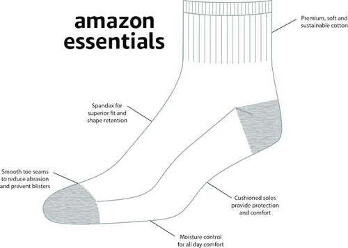 Miniatura 2 de Tienda Essentials Calcetines de algodón medio acolchados para hombre, paquete de 10