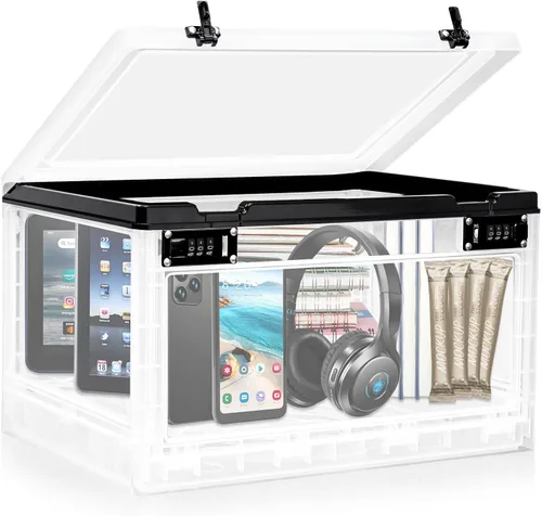 Miniatura 9 de Lalifebuss Caja de seguridad grande para artículos personales, caja de almacenamiento con cerradura de combinación de 24 litros para casillero