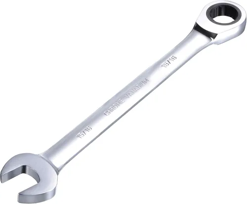 uxcell Llave combinada de trinquete de 15/16 pulgadas SAE 72 dientes Herramientas de llave de trinquete de 12 puntos, Cr-V