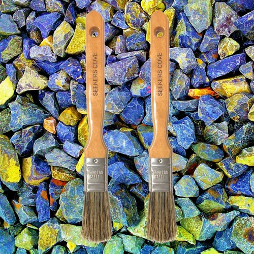 Miniatura 3 de Juego de 2 pinceles para licuadora de fondo, dos pinceles de 1 pulgada, mango de madera y cerdas naturales para pintura artística