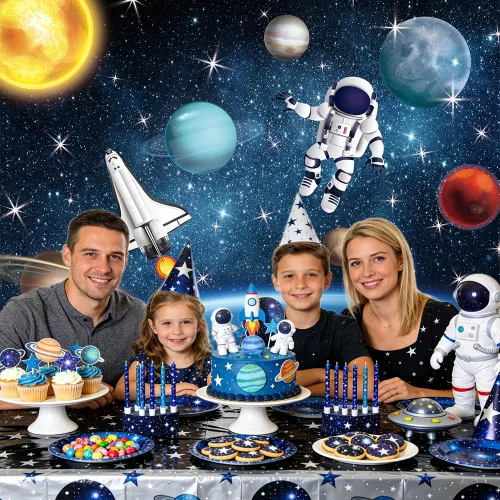Miniatura 3 de AIBIIN Fondo de fotografía del espacio exterior de 7 x 5 pies, universo, planeta, estrella, galaxia, astronauta, cohete, fotografía, fondo