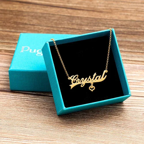 Miniatura 5 de Colgante de corazón personalizado para ella collar con nombre personalizado