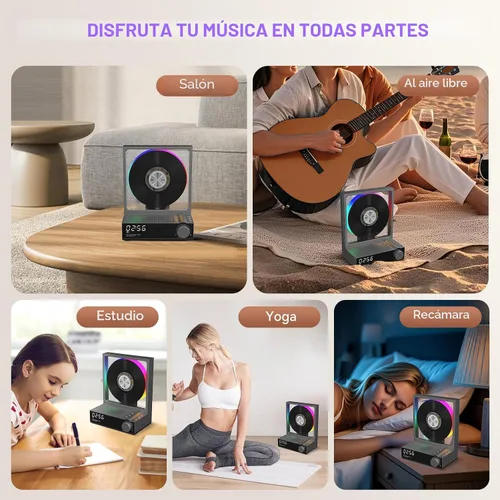 Miniatura 9 de HOTT - Reproductor de CD portátil, reproductores de CD retro Bluetooth 5.3 para el hogar, reproductor de música con altavoz de alta fidelidad, 4000