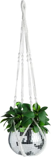 Miniatura 9 de Colgador de macramé para plantas con cuerda corta (sin borla) – 23 pulgadas – Cordón de macramé de algodón para macetas de decoración bohemia